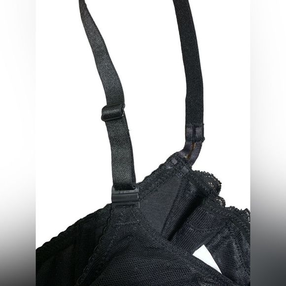 OGET, Black Mesh Bralette, Straps Snap from the Back, Size 38C, NWT - Picture 5 of 7